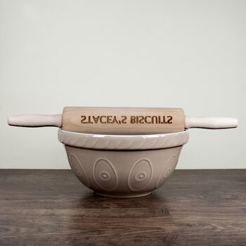 Personalised Beech Wood Revolving Rolling Pin, 4 of 8