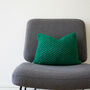 Hand Knit Textured Cushion In Emerald, thumbnail 5 of 5