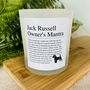 Fun Personalised Jack Russell Owner Affirmation Candle, thumbnail 2 of 11