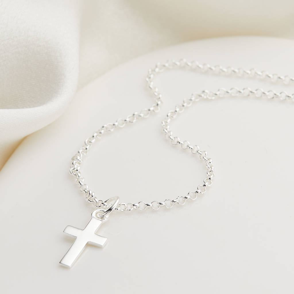 holy communion child's sterling silver cross necklace by molly brown