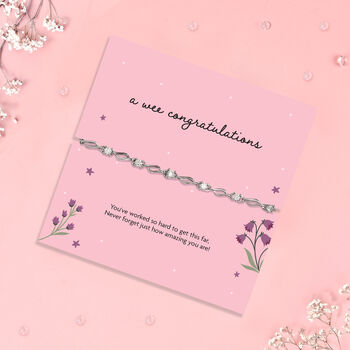 A Wee Congratulations Silver Plated Twist Bracelet | Congratulations Gift For Her, 3 of 6