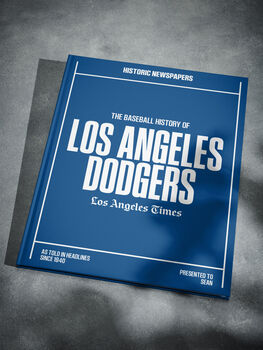 Los Angeles Dodgers Personalised Gift Baseball Newspaper History Book, 8 of 12