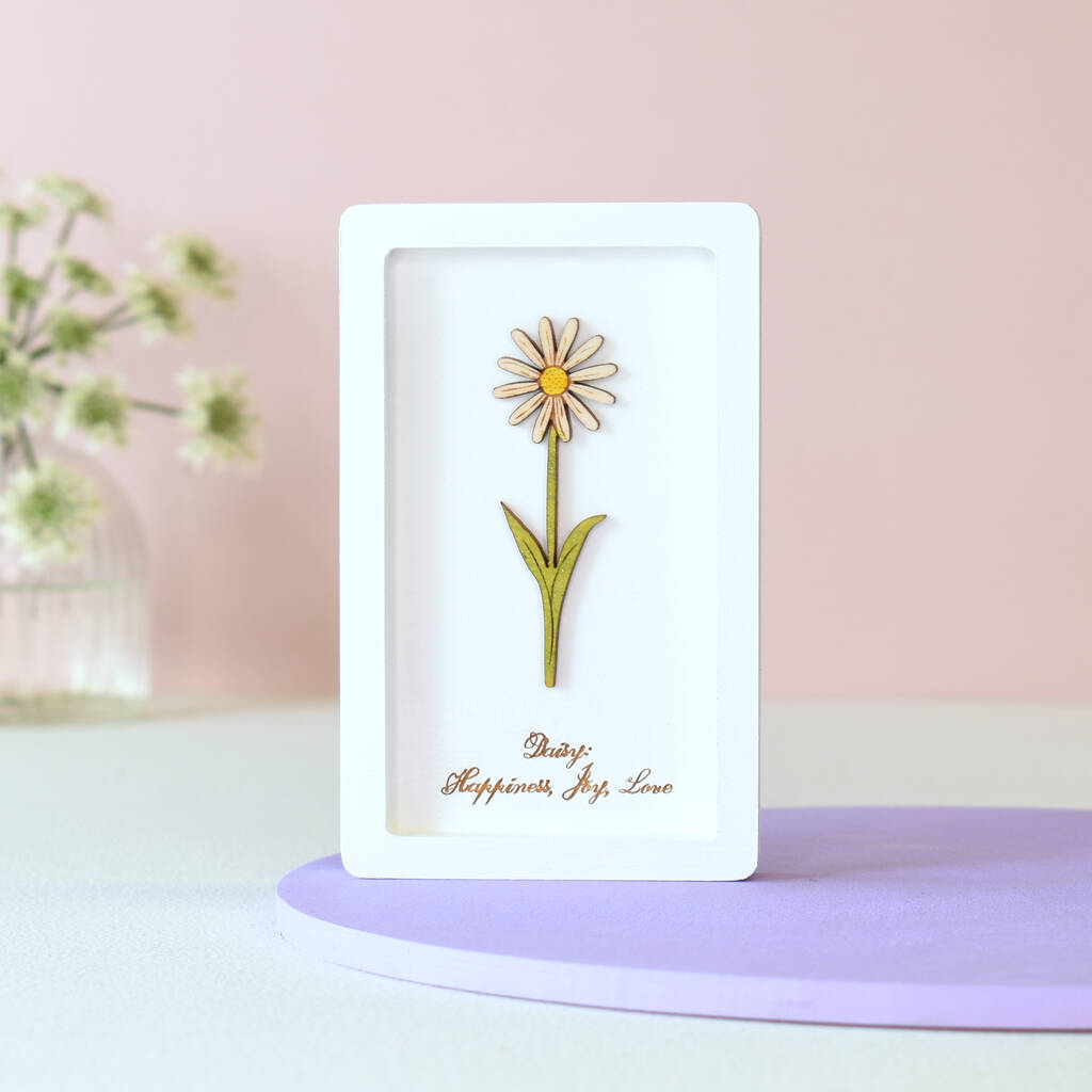 April Birth Flower Miniature Daisy Wall Art Gift, 1 of 12