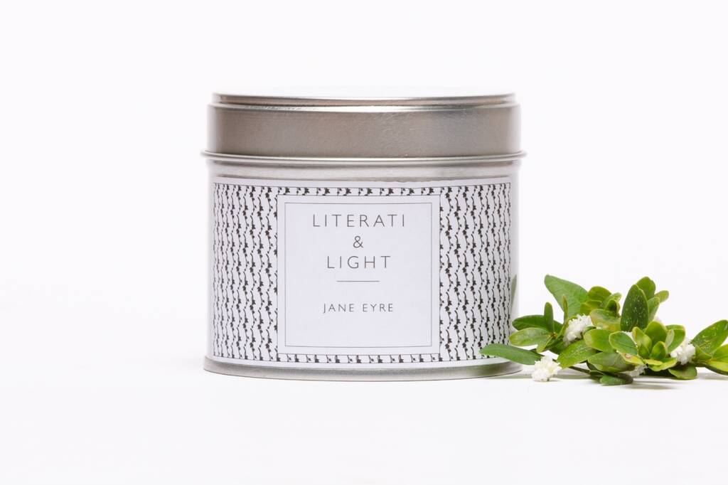 jane eyre ivy, moss, tobacco leaf literary soy candle by literati