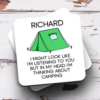 Personalised Mug 'Thinking About Camping', 2 of 2