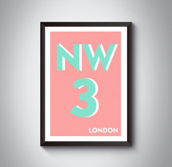 Nw3 Camden London Typography Postcode Print, 9 of 10