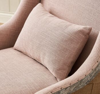 Gustavian Powder Pink Linen Armchair, 2 of 7
