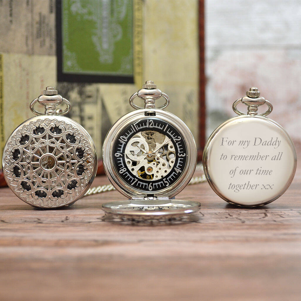 Personalised Silver Plated Pocket Watch Web Design, 1 of 6