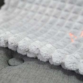 Personalised Grey Unisex Embossed Baby Blanket, 6 of 8