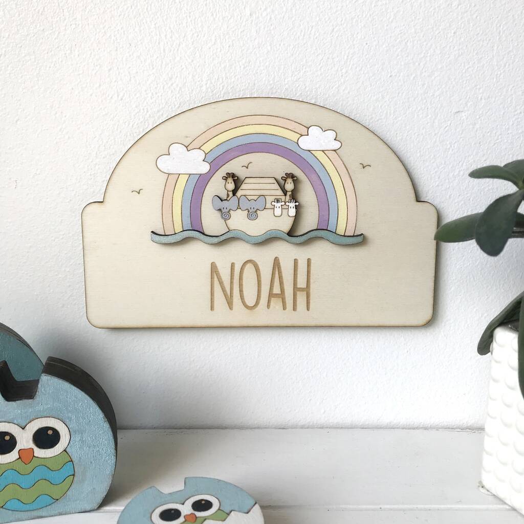 Personalised Noah's Ark Name Door Plaque, 1 of 4