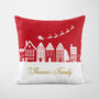 Personalised Red Village Christmas Cushion, thumbnail 4 of 7