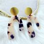 Abstract Leopard Print Statement Earrings, thumbnail 1 of 4