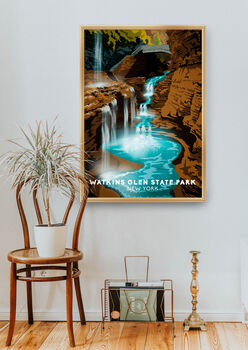 Watkins Glen USA Travel Poster Art Print, 5 of 8