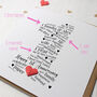 Personalised 1st Wedding Anniversary Card With Paper Heart, thumbnail 2 of 4