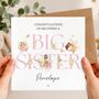 Big Sister Fairy Card, Pink New Sister Announcement, New Baby, thumbnail 1 of 3
