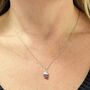 July Birthstone Necklace, Ruby, Silver Plated, thumbnail 3 of 8