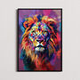 Lion Print Contemporary Pop Art, thumbnail 1 of 8