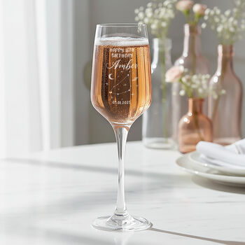 Personalised Birthday Star Sign Champagne Prosecco Flute, 2 of 7
