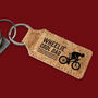 Rectangular Cork Keyring 'Wheelie Cool Dad' | Cyclist | Cycling Gift | Keyring | Novelty, thumbnail 1 of 2
