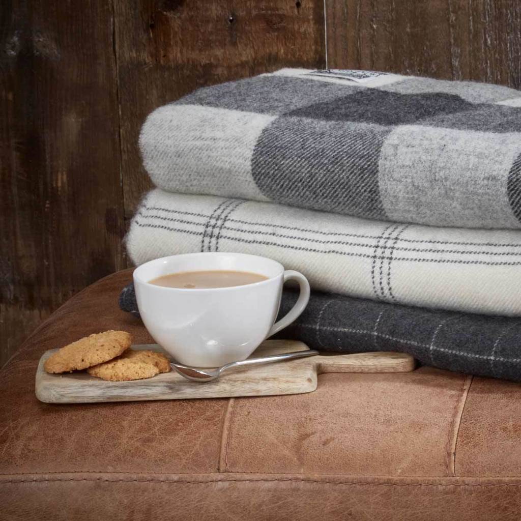 cashmere and alpaca throw collection grey and off white by tolly mcrae