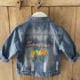 Personalised Embroidered Kids Floral Denim Jacket, thumbnail 4 of 6