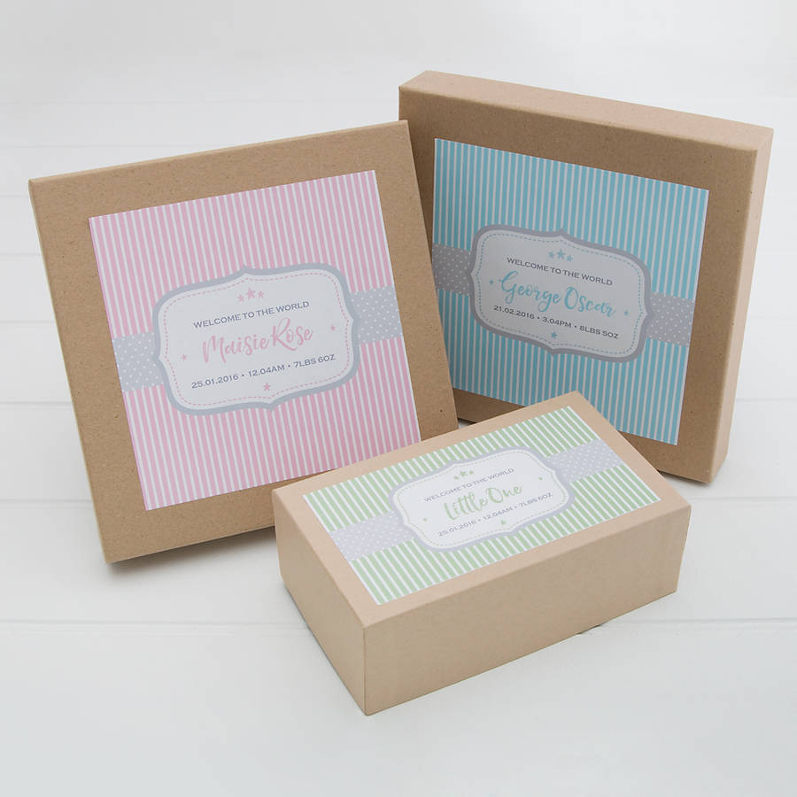 Personalised New Baby Teddy Gift Box By Milly Bee ...