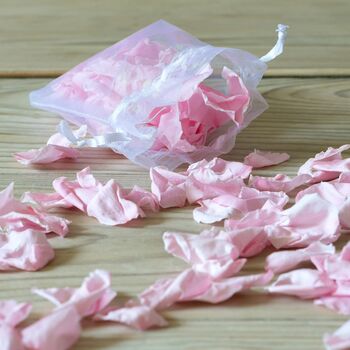 20 Mini Biodegradable Pink Rose Petal Confetti Bags, 2 of 3
