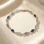 Blue Crystal Multi Gemstone Gold Plated Bracelet, thumbnail 1 of 4