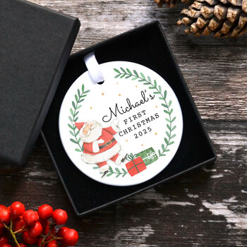 Personalised Baby's First Christmas Ceramic Ornament, 2 of 2