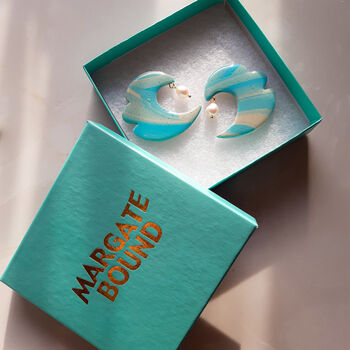 Tidal | Pearl And Polymer Clay Statement Earrings, 5 of 8