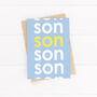 'Son' Birthday Card Modern Typography, thumbnail 2 of 3