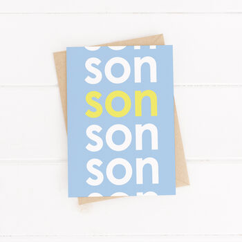 'Son' Birthday Card Modern Typography, 2 of 3