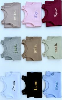 Rainbow Personalised Baby Dungarees Romper | Newborn Gift, 5 of 8