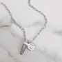 The En Pointe Duo Pyrite Necklace, Silver, thumbnail 5 of 8