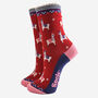 Llama Leopard Print Women's Bamboo Socks Gift Box, thumbnail 3 of 4