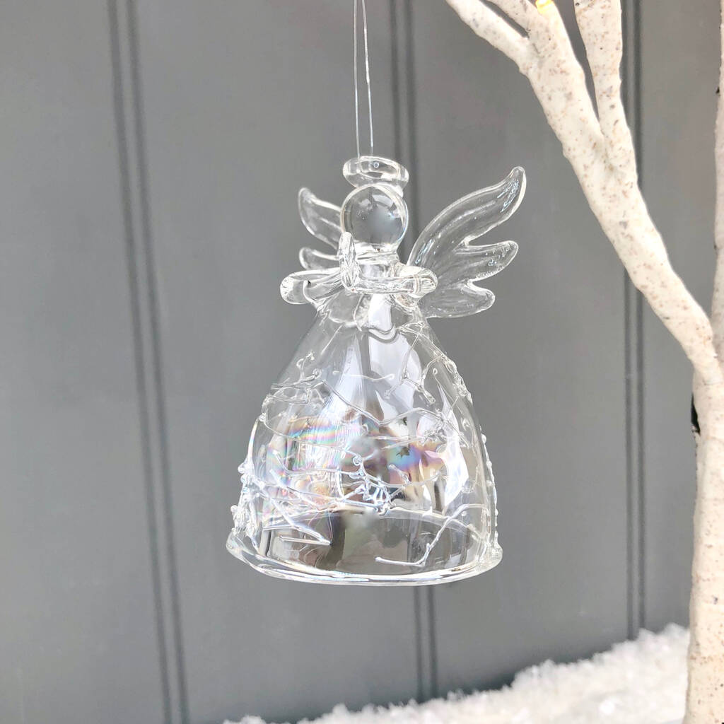 Glass Christmas Angel Decoration By Pink Pineapple Home & Gifts