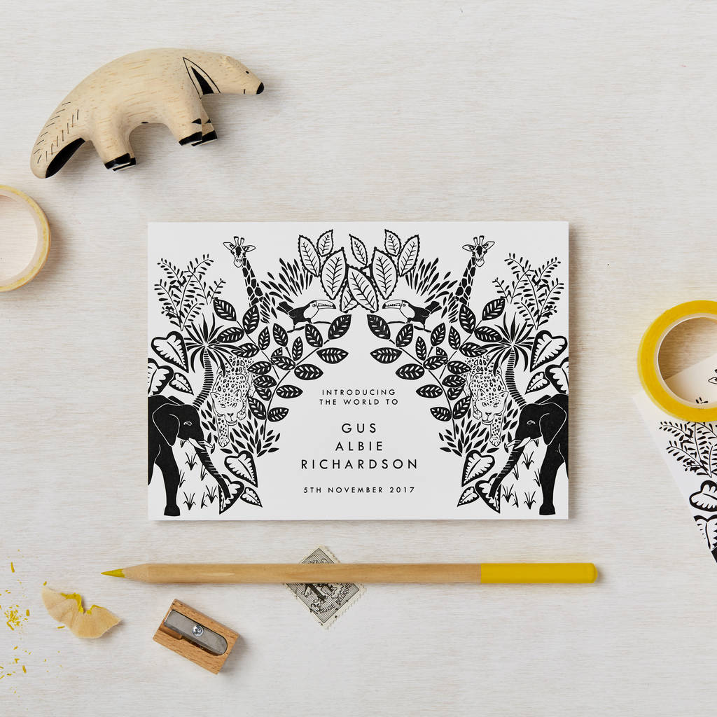 Image of Animal Birth Announcement Or Invitation Cards