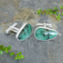 15ct Emerald Cufflinks In Sterling Silver, thumbnail 3 of 3