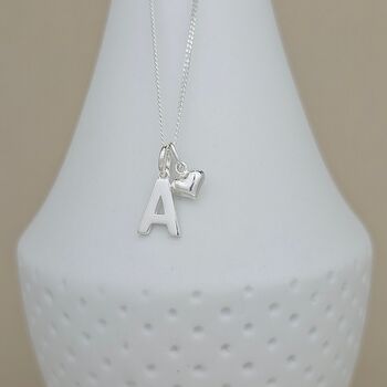 Personalised Petite Sterling Silver Heart Necklace, 2 of 3