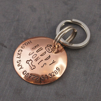 Personalised Copper Pet ID Tag With Dog And Bone, 3 of 7