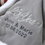 Personalised Silver Wedding Anniversary Grey Blanket, thumbnail 3 of 5