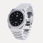 Mens Silver And Black Obsidian Steel Watch, thumbnail 8 of 12