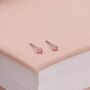 3mm Sterling Silver Tourmaline Pink Crystal Stud Earrings, thumbnail 1 of 3