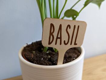 Five Personalized Plant Marker Garden Herb Marker Tags, 3 of 12