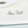 Sterling Silver Tiny Star Ear Climber Stud Earrings, thumbnail 4 of 4