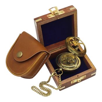 Personalised 15th Anniversary Brass Sundial Compass, 11 of 12