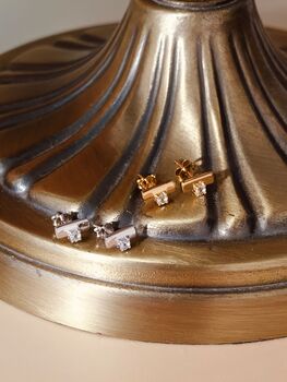 Balance Earrings Real White Topaz Gemstone, 5 of 12