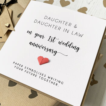 First Anniversary Card For Daughter And Daughter In Law, 2 of 2