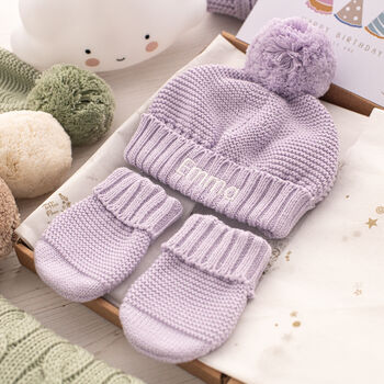 New Baby Bobble Hat And Mittens Letterbox Set, 3 of 12