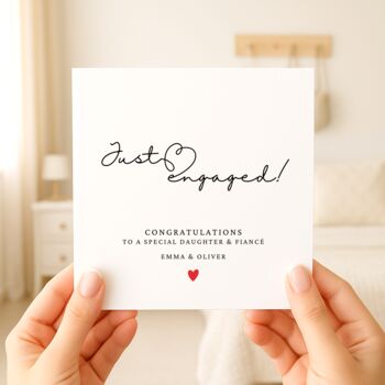 Personalised Just Engaged Card For Daughter And Fiancé, 4 of 7